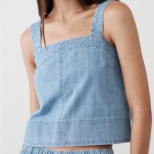 Banana Republic Factory Denim Topstitch Tank